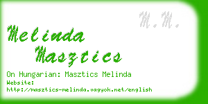 melinda masztics business card